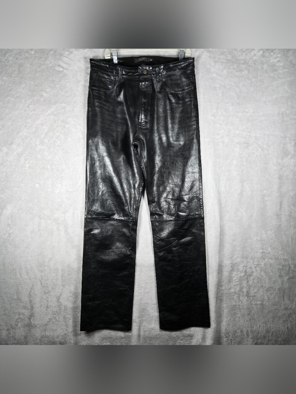 GAP Gen Leather Boot Fit Vintage 2000 Pants Mens 35x34 Black Y2K 174466-00 GC